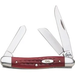 Case 786 Medium Stockman Folding Pocket Knife With Red Jigged Bone Handle