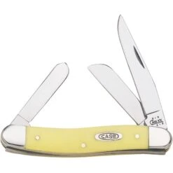 Case 035 Stockman Folding Pocket Knife With Yellow Synthetic Handle