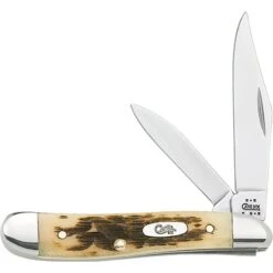 Case 045 Peanut Folding Pocket Knife With Amber Bone Handle