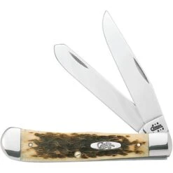 Case 164 Trapper Folding Pocket Knife With Amber Bone Handle