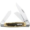 Case 204 Jumbo Stockman Folding Pocket Knife With Amber Bone Handle
