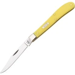 Case 80031 Slimline Trapper Folding Pocket Knife With Yellow Synthetic Handles