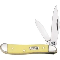 Case 030 Peanut Folding Pocket Knife With Yellow Synthetic Handle
