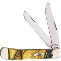 Case 925424KT Trapper 24KT Folding Pocket Knife With Gold Corelon Handle