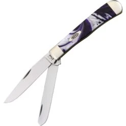 Case 9254PP Trapper Folding Pocket Knife With Purple Passion Corelon Handle