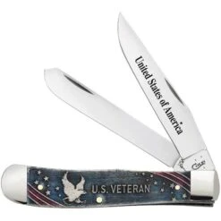 Case 16300 US Veterans Trapper Folding Pocket Knife With Bone Handle