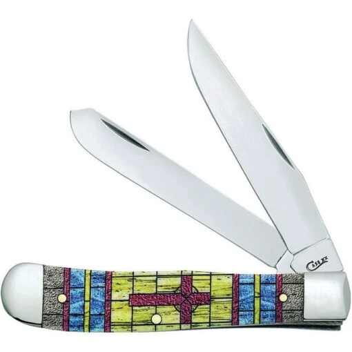 Case 38713 Trapper Stained Glass Cross -Case Knives Sales 229144 229149