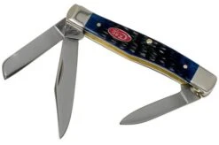 Case Medium Stockman Navy Blue Bone, Rogers Jig, 07049, 63032 SS Pocket Knife