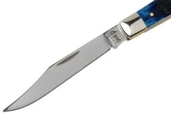 Case Slimline Trapper Navy Blue Bone, Rogers Jig, 07323, 61048 SS Pocket Knife -Case Knives Sales CE07323 03 case