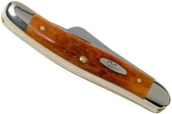 Case Knives Medium Stockman Pocket Worn Harvest Orange Bone Corn Cob Jig 07403, 6318 SS Pocket Knife -Case Knives Sales CE07403 04 case