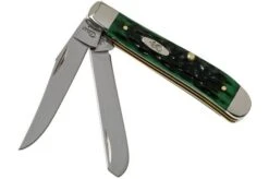 Case Mini Trapper Pocket Worn Bermuda Green Bone, Peach Seed Jig, 09772, 6207 SS Pocket Knife