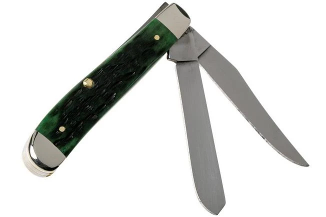 Case Mini Trapper Pocket Worn Bermuda Green Bone, Peach Seed Jig, 09772, 6207 SS Pocket Knife 2 Case Mini Trapper Pocket Worn Bermuda Green Bone, Peach Seed Jig, 09772, 6207 SS Pocket Knife - Image 2