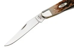 Case Muskrat Amber Bone, Peach Seed Jig, 10798, MUSKRAT SS Pocket Knife -Case Knives Sales CE10798 03 case