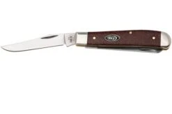 Case Mini Trapper Smooth Dark Red Burlap Micarta, 12271, 10207 CS Pocket Knife