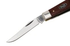 Case Mini Trapper Smooth Dark Red Burlap Micarta, 12271, 10207 CS Pocket Knife -Case Knives Sales CE12271 03 case