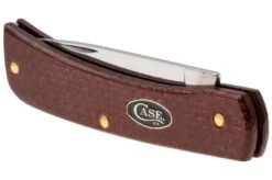 Case Sod Buster Jr, Smooth Dark Red Burlap Micarta, 12273, 10137 CS Pocket Knife -Case Knives Sales CE12273 04 case
