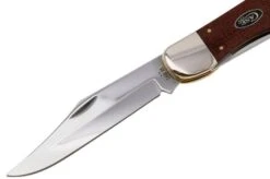 Case Folding Hunter, Smooth Dark Red Burlap Micarta, 12274, 10265 CS Pocket Knife -Case Knives Sales CE12274 03 case