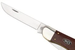 Case Folding Hunter, Smooth Dark Red Burlap Micarta, 12274, 10265 CS Pocket Knife -Case Knives Sales CE12274 04 case