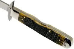 Case Cheetah Olive Green Bone, Russell Jig, 13285, 6111 1/2L SS Pocket Knife -Case Knives Sales CE13285 07 case