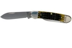 Case Canoe Olive Green Bone, Russell Jig, 13286, 62131 SS Pocket Knife -Case Knives Sales CE13286 03 case