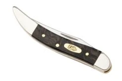 Case Small Texas Toothpick Smooth Black Curly Oak Wood, 14009, 710096 SS Pocket Knife -Case Knives Sales CE14009 06 case