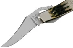 Case Russlock, Tang Stamp Series, Peach Seed Jig, Olive Green Bone 21517, 61953L SS Pocket Knife -Case Knives Sales CE21517 03 case
