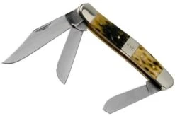 Case Stockman, Tang Stamp Series, Peach Seed Jig, Olive Green Bone 21518, 6347 SS Pocket Knife