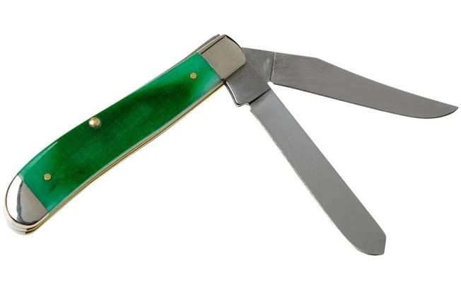 Case Mini Trapper Clover Green Bone, Sawcut Jig, 23213, 6207 SS Pocket Knife 2 Case Mini Trapper Clover Green Bone, Sawcut Jig, 23213, 6207 SS Pocket Knife - Image 2