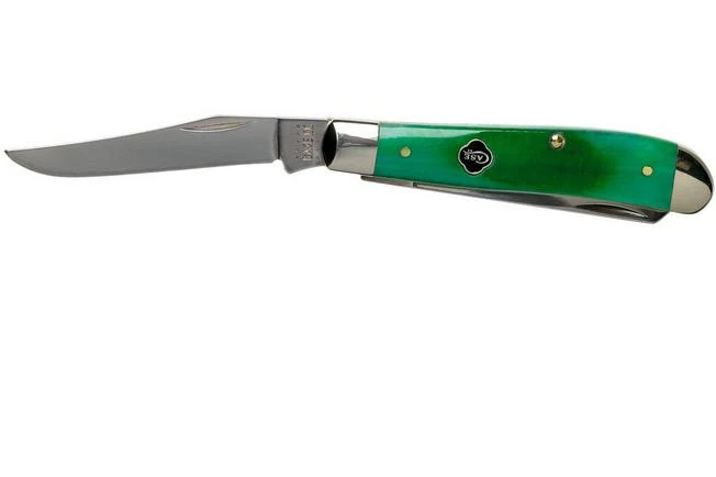 Case Mini Trapper Clover Green Bone, Sawcut Jig, 23213, 6207 SS Pocket Knife 3 Case Mini Trapper Clover Green Bone, Sawcut Jig, 23213, 6207 SS Pocket Knife - Image 3