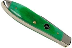 Case Tear Drop Clover Green Bone, Sawcut Jig, 23215, TB62028 SS Pocket Knife -Case Knives Sales CE23215 04 case
