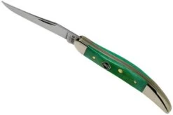 Case Small Texas Toothpick Clover Green Bone, Sawcut Jig, 23216, 610096 SS Pocket Knife -Case Knives Sales CE23216 06 case 1