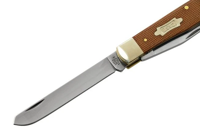 Case Trapper, Smooth Natural Canvas Micarta, 23690, 10254 SS, Pocket Knife 3 Case Trapper, Smooth Natural Canvas Micarta, 23690, 10254 SS, Pocket Knife - Image 3
