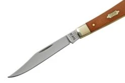 Case Slimline Trapper, Smooth Natural Canvas Micarta, 23691, 101048 SS, Pocket Knife -Case Knives Sales CE23691 03 case