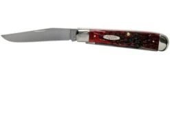 Case Trapper Crimson Red Peach Seed Jigged Bone, 27380, 6254 SS Pocket Knife -Case Knives Sales CE27380 03 case 1