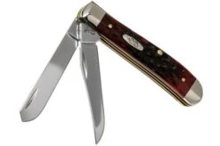 Case Mini Trapper Crimson Red Peach Seed Jigged Bone, 27381, 6207 SS Pocket Knife