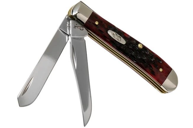 Case Mini Trapper Crimson Red Peach Seed Jigged Bone, 27381, 6207 SS Pocket Knife 1 Case Mini Trapper Crimson Red Peach Seed Jigged Bone, 27381, 6207 SS Pocket Knife