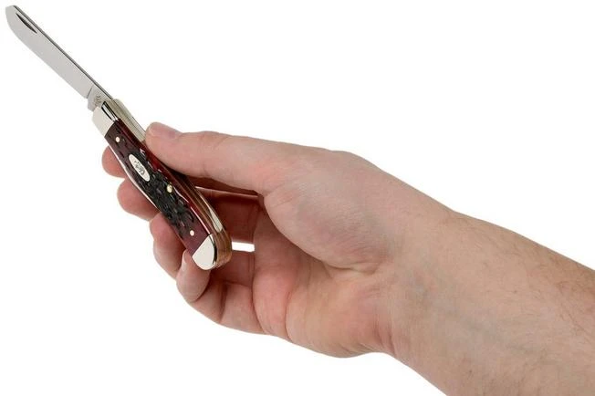 Case Mini Trapper Crimson Red Peach Seed Jigged Bone, 27381, 6207 SS Pocket Knife 5 Case Mini Trapper Crimson Red Peach Seed Jigged Bone, 27381, 6207 SS Pocket Knife - Image 5