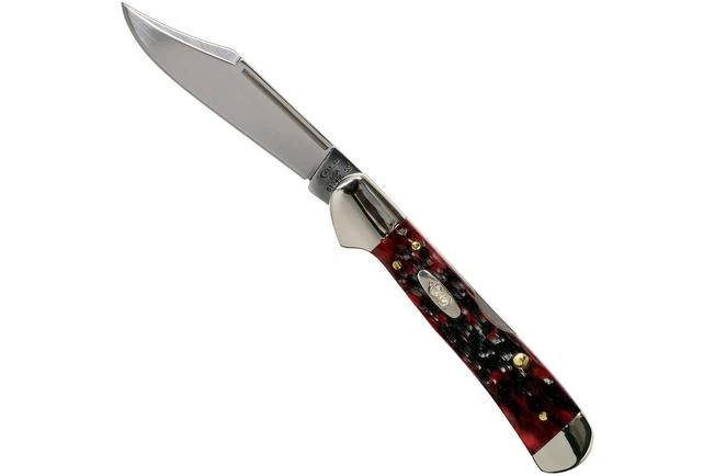 Case Mini Copperlock Crimson Red Peach Seed Jigged Bone, 27385, 61749L SS Pocket Knife 1 Case Mini Copperlock Crimson Red Peach Seed Jigged Bone, 27385, 61749L SS Pocket Knife