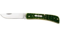 Case Sod Buster Jr 27863, Green Apple Bone, Peach Seed Jig, 6137 SS Pocket Knife