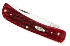 Case Sod Buster Jr Dark Red Bone, Peach Seed Jig, 31945, 6137 CS Pocket Knife -Case Knives Sales CE31945 06 case