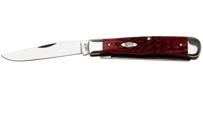 Case Trapper Dark Red Bone, Peach Seed Jig, 31950, 6254 CV Pocket Knife 1 Case Trapper Dark Red Bone, Peach Seed Jig, 31950, 6254 CV Pocket Knife
