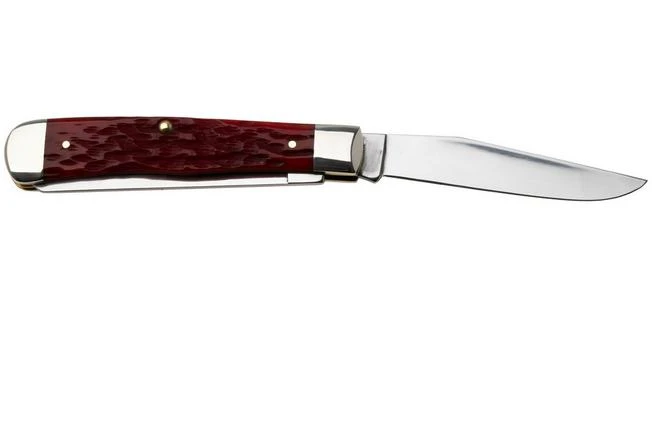 Case Trapper Dark Red Bone, Peach Seed Jig, 31950, 6254 CV Pocket Knife 2 Case Trapper Dark Red Bone, Peach Seed Jig, 31950, 6254 CV Pocket Knife - Image 2