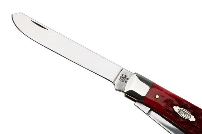 Case Trapper Dark Red Bone, Peach Seed Jig, 31950, 6254 CV Pocket Knife 4 Case Trapper Dark Red Bone, Peach Seed Jig, 31950, 6254 CV Pocket Knife - Image 4