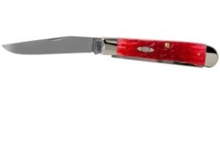 Case Trapper Dark Red Bone, Peach Seed Jig, 31957, 6254 CV Pocket Knife With Pocket Clip -Case Knives Sales CE31957 03 case