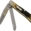 Case Trapper Pocket Worn Olive Green Bone, Peach Seed, 38191, 6254 SS Pocket Knife