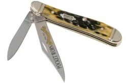 Case Peanut Pocket Worn Olive Green Bone, Peach Seed, 38196, 6220 SS Pocket Knife