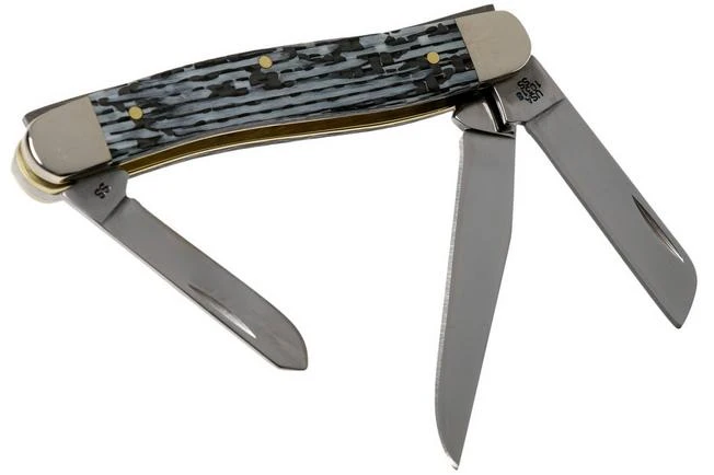 Case Medium Stockman White & Black Carbon Fibre-G10 Weave Smooth, 38923, 10318 SS Pocket Knife 2 Case Medium Stockman White & Black Carbon Fibre-G10 Weave Smooth, 38923, 10318 SS Pocket Knife - Image 2