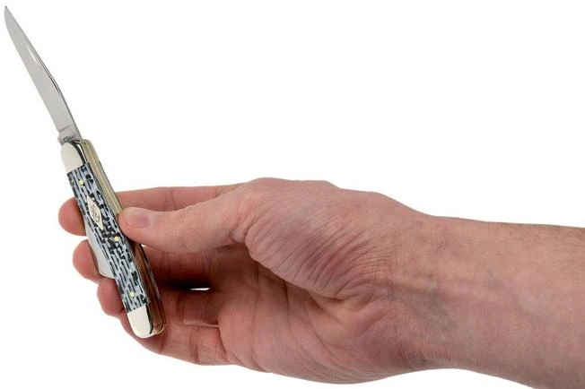 Case Medium Stockman White & Black Carbon Fibre-G10 Weave Smooth, 38923, 10318 SS Pocket Knife 5 Case Medium Stockman White & Black Carbon Fibre-G10 Weave Smooth, 38923, 10318 SS Pocket Knife - Image 5