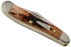 Case Peanut Brown Bone, Peach Seed Jig, 42656, 6220 SS Pocket Knife -Case Knives Sales CE42656 04 case