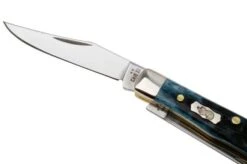 Case Pocket Tiny Trapper, Worn Mediterranean Blue Bone, Peach Seed Jig 51862, 62154 SS Pocket Knife -Case Knives Sales CE51862 04 case